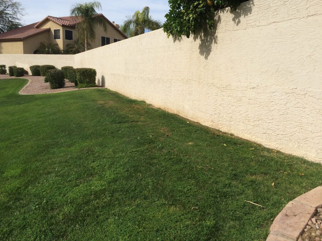 Area between two brick boarded areas